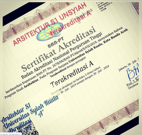 Arsitektur S1 unsyiah mendapatkan Akreditasi "A"