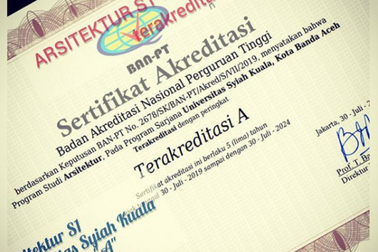 Arsitektur S1 unsyiah mendapatkan Akreditasi "A"